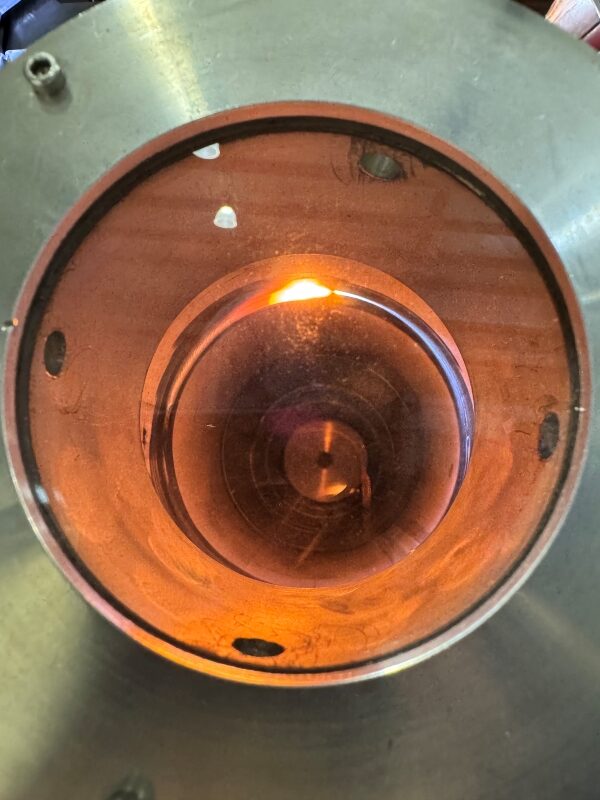 ID of 4-in sch 10 SS pipe being welded with HW TIG Automated Welding System